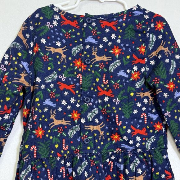 Hanna Andersson Winter Wonderland Navy Flannelette Peplum Top Size 120 US 6-7 - Picture 9 of 11